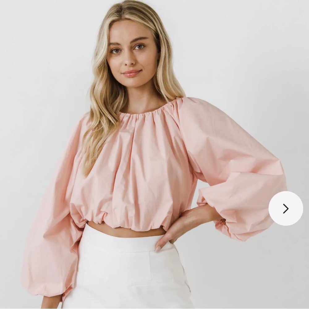 English Factory Cropped Blouson Top S